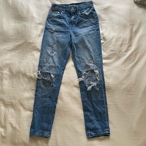 Madewell distressed mom jeans